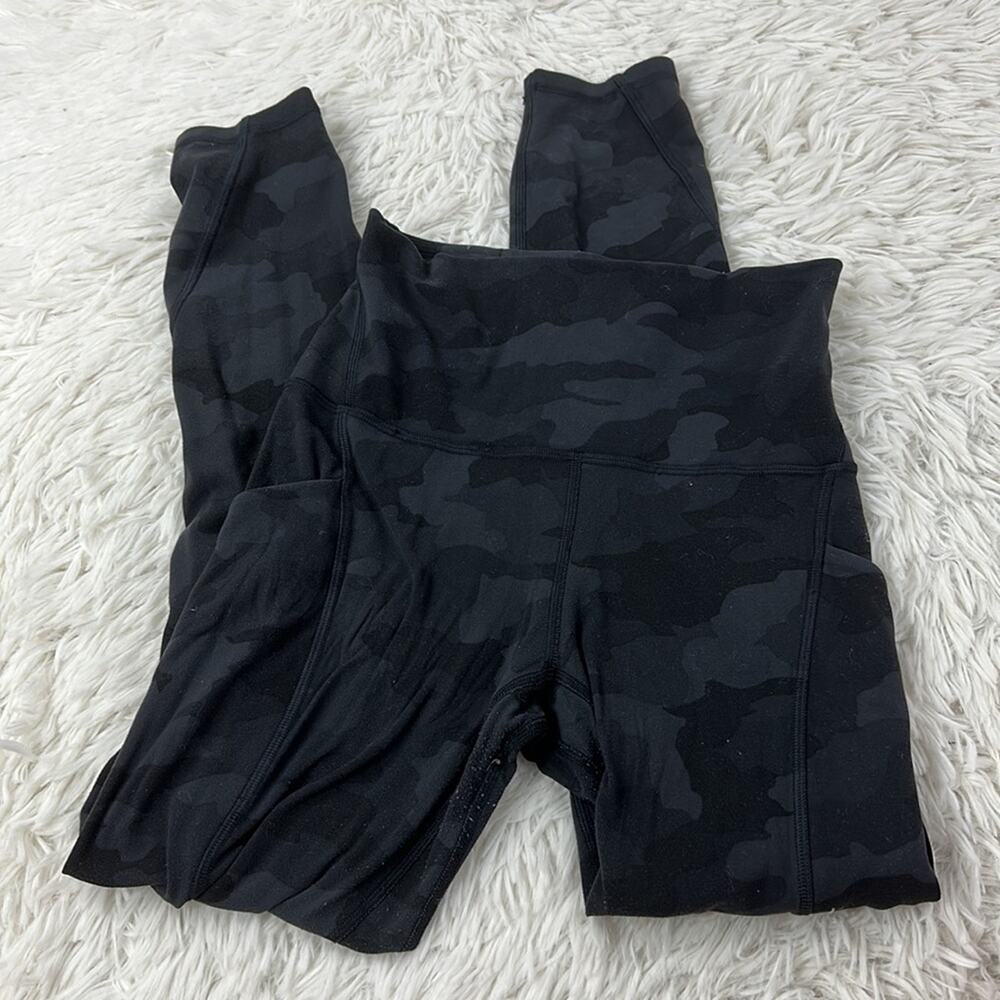 Lululemon Align High Rise Crop with Pockets 23" Heritage 365 Camo Deep Coal Mult